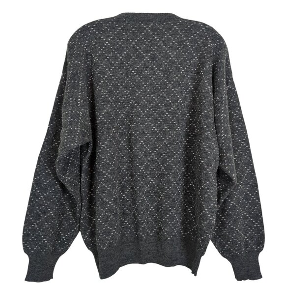 Vintage John Ashford Gray Patterned Knit long sleeve Sweater Acrylic Wool sz XL - Picture 2 of 13